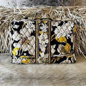 VERA BRADLEY Dogwood 2012 Baby Changing Pad Clutch Black Yellow White Floral